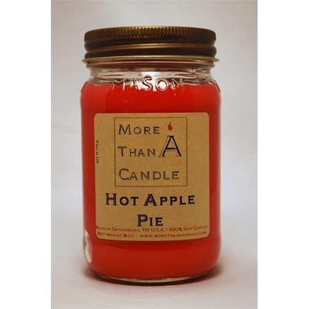 MORE THAN A CANDLE More Than A Candle HAP16M 16 oz Mason Jar Soy Candle; Hot Apple Pie HAP16M